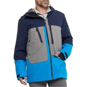 Obermeyer Cirque Ski Jacket Mens Sz Small Waterproof Insulated Navy Blue Gray